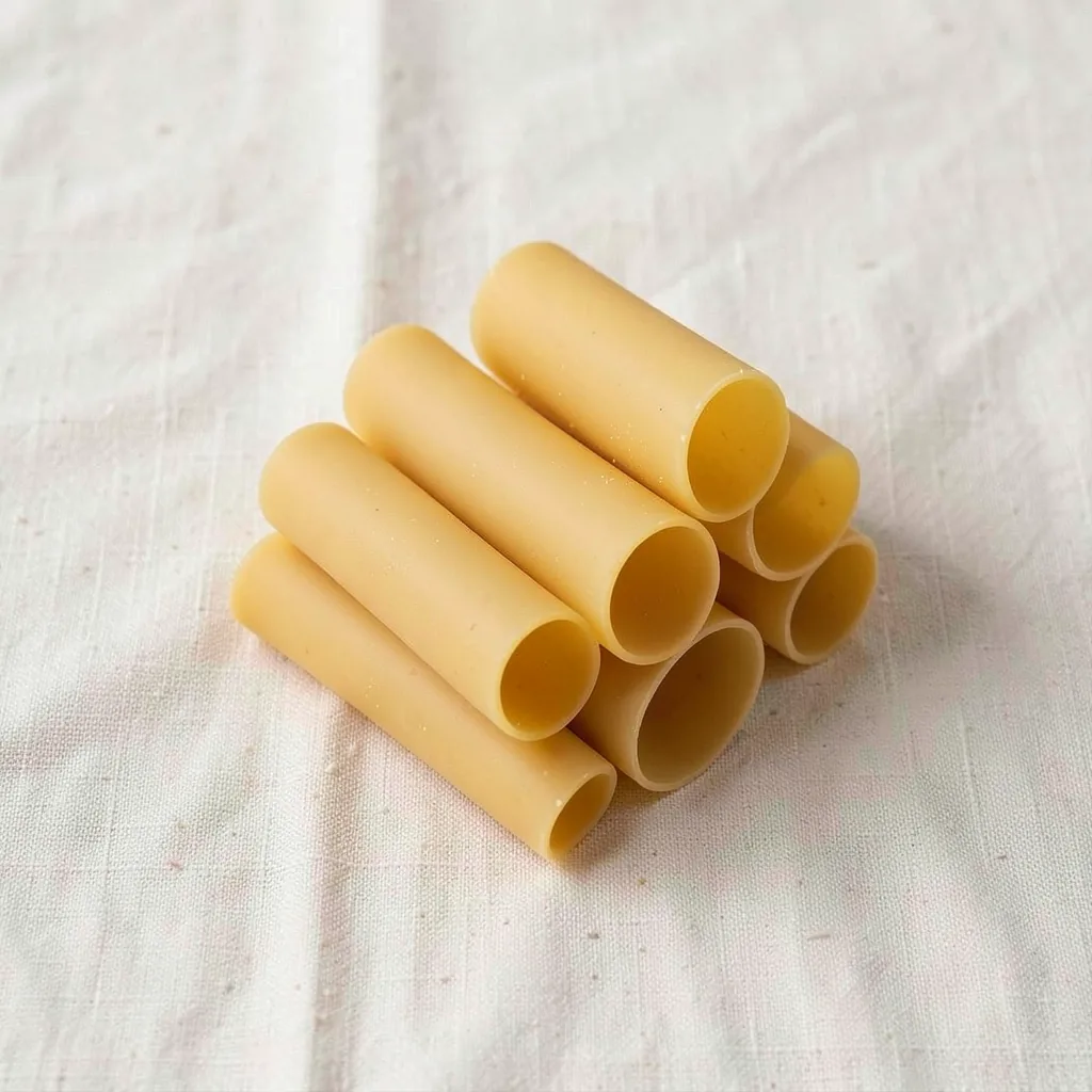Cannelloni, uncooked, on linen