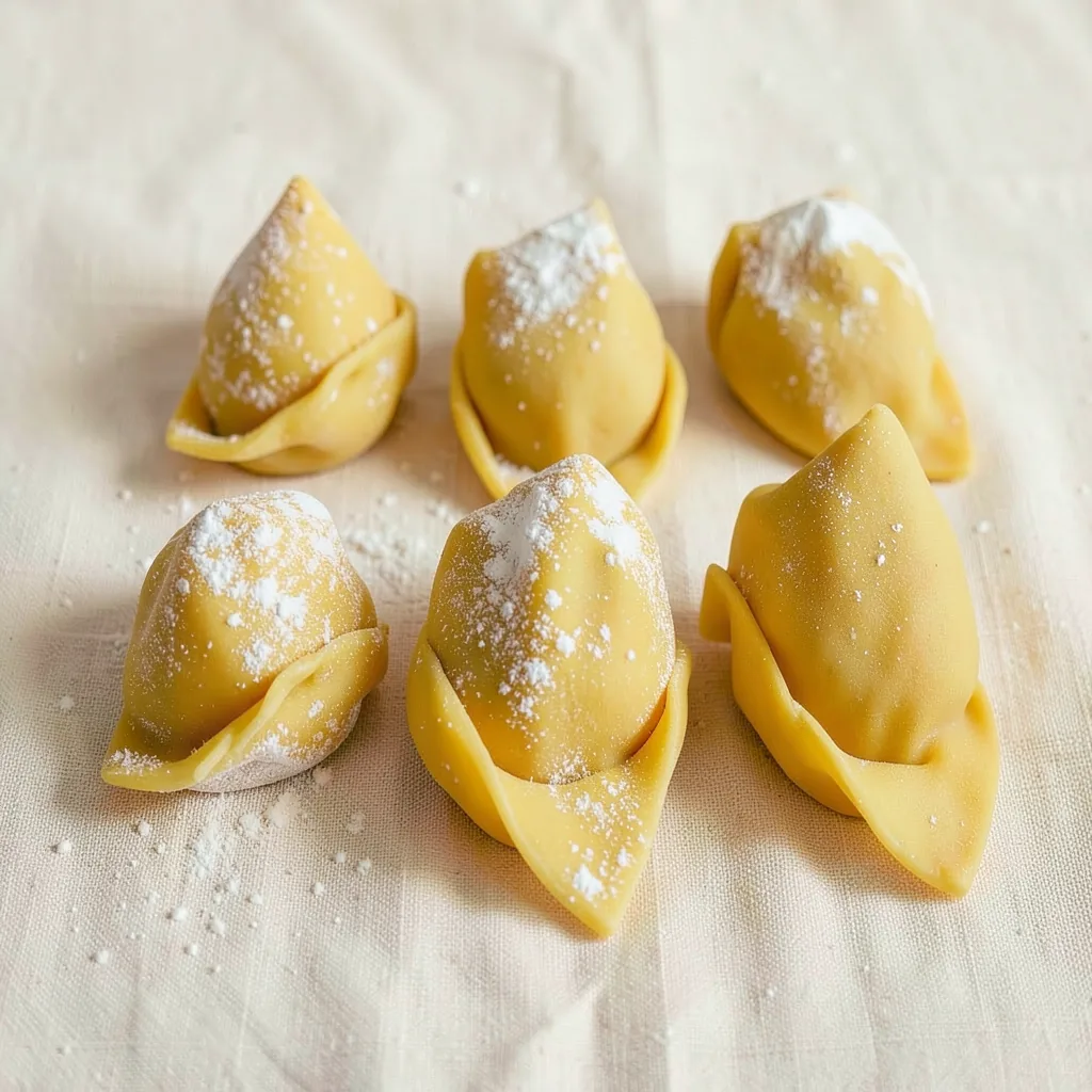 Cappellacci, uncooked, on linen