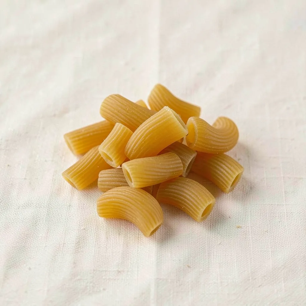 Chifferi, uncooked, on linen