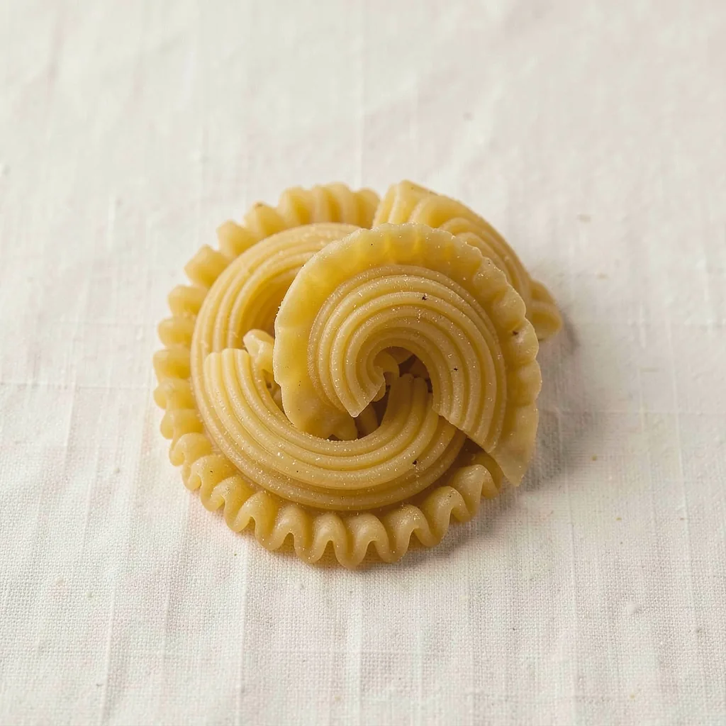 Creste di gallo, uncooked, on linen