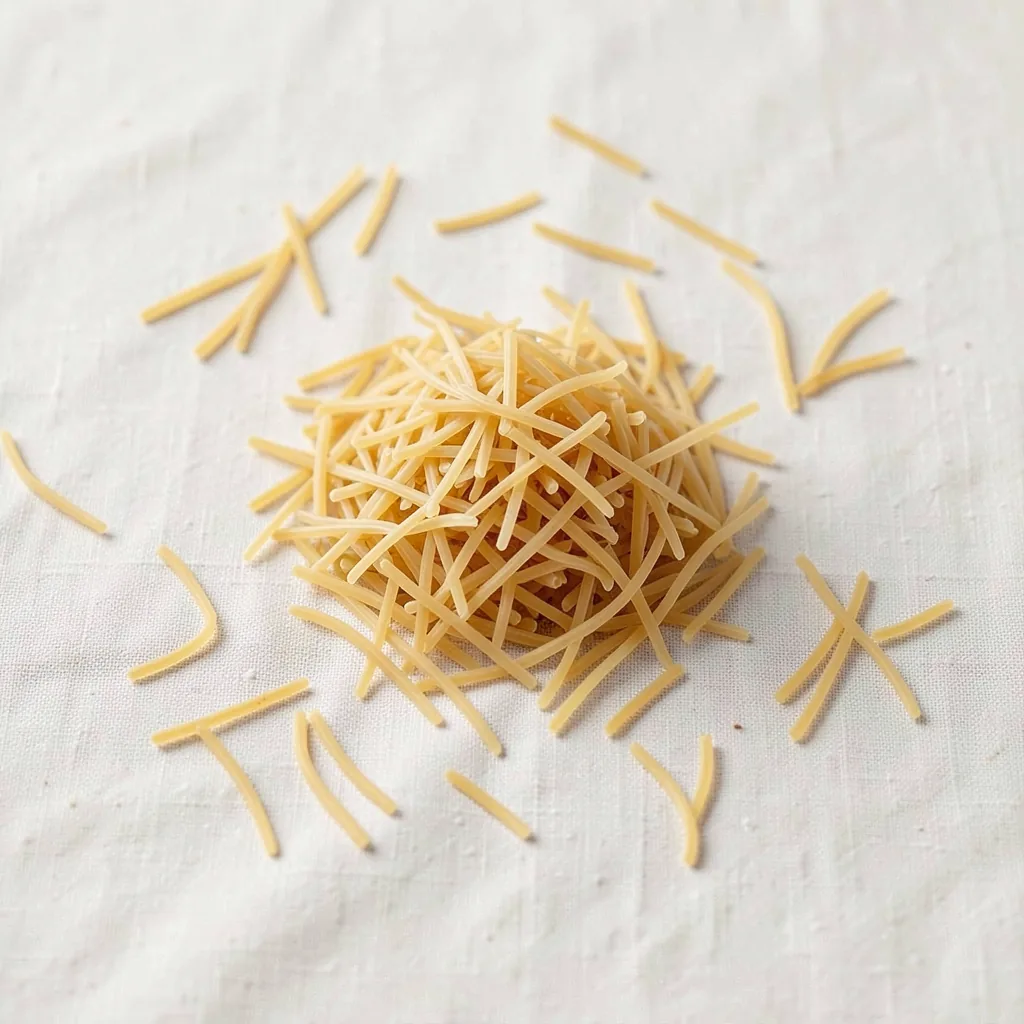 Filini, uncooked, on linen