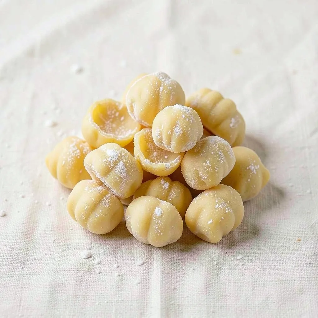 Gnocchi, uncooked, on linen