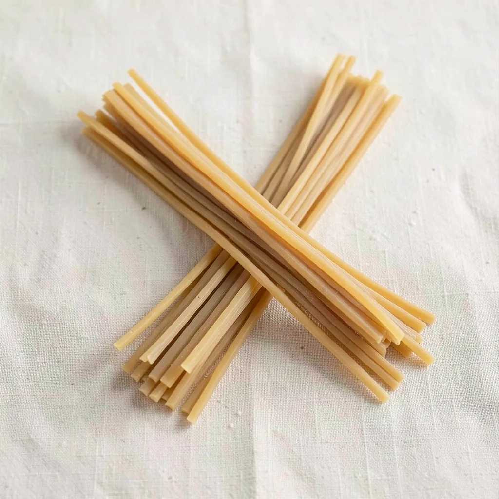 Lagane, uncooked, on linen