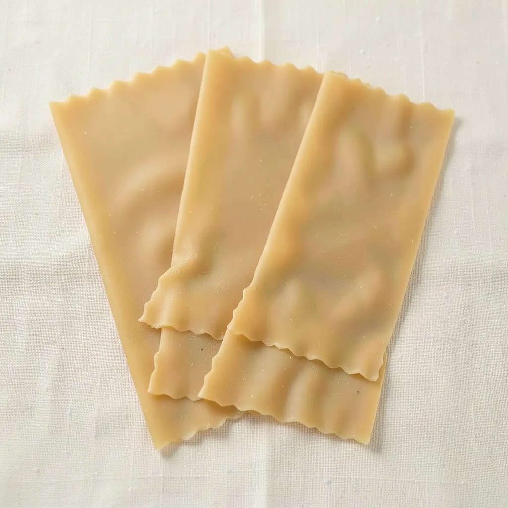 Lasagne, uncooked, on linen