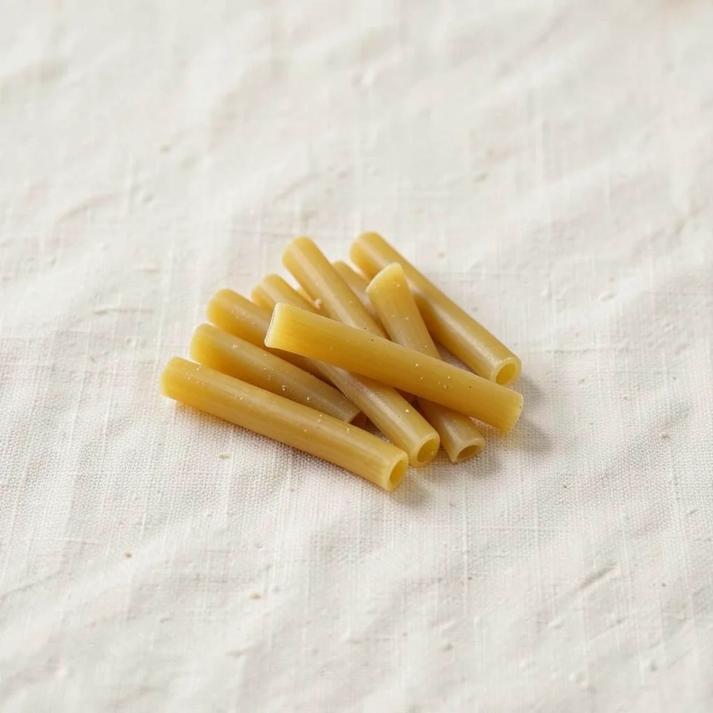Macaroni, uncooked, on linen