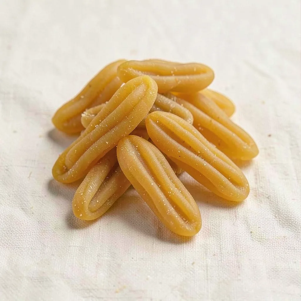 Malloreddus, uncooked, on linen