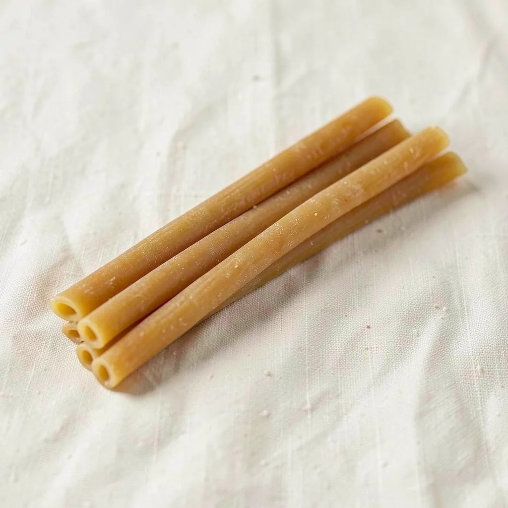 Perciatelli, uncooked, on linen