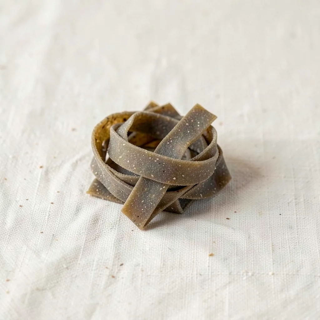 Pizzoccheri, uncooked, on linen