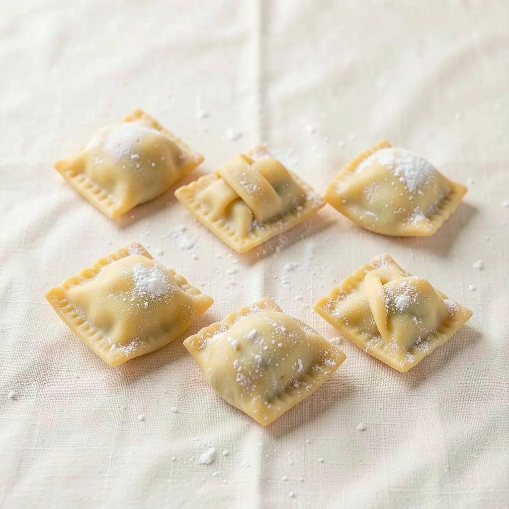 Sacchettoni, uncooked, on linen