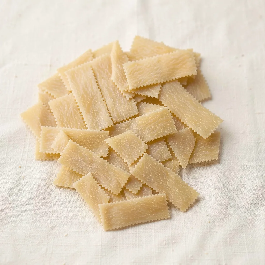 Sagnarelli, uncooked, on linen