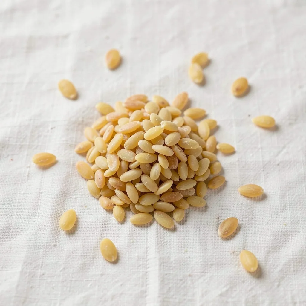 Semi di melone, uncooked, on linen