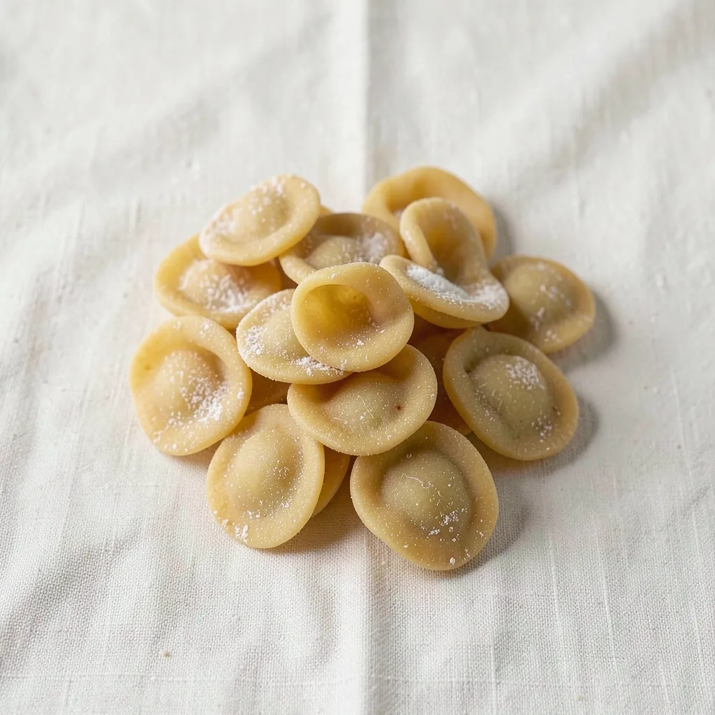 Strascinati, uncooked, on linen