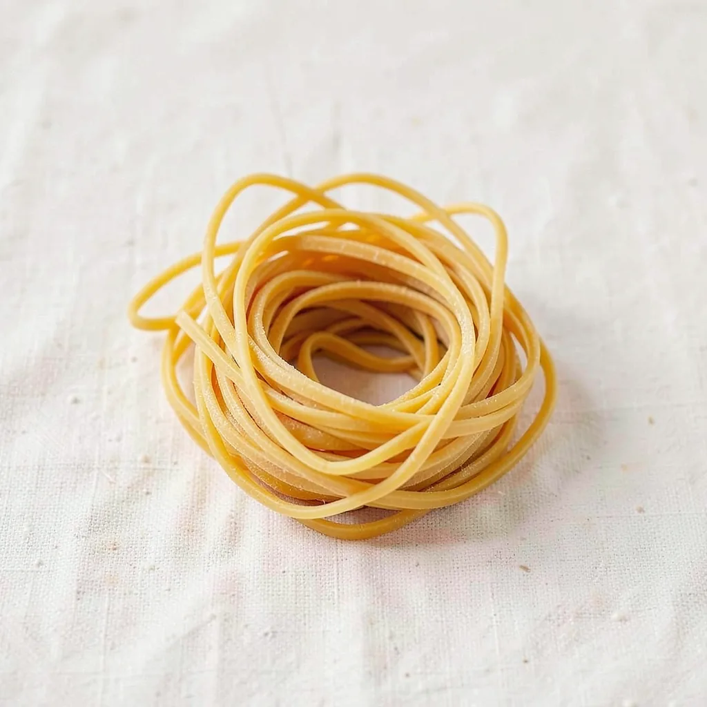 Tajarin, uncooked, on linen