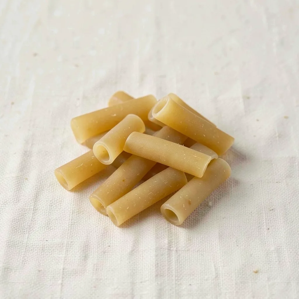 Tubetti, uncooked, on linen