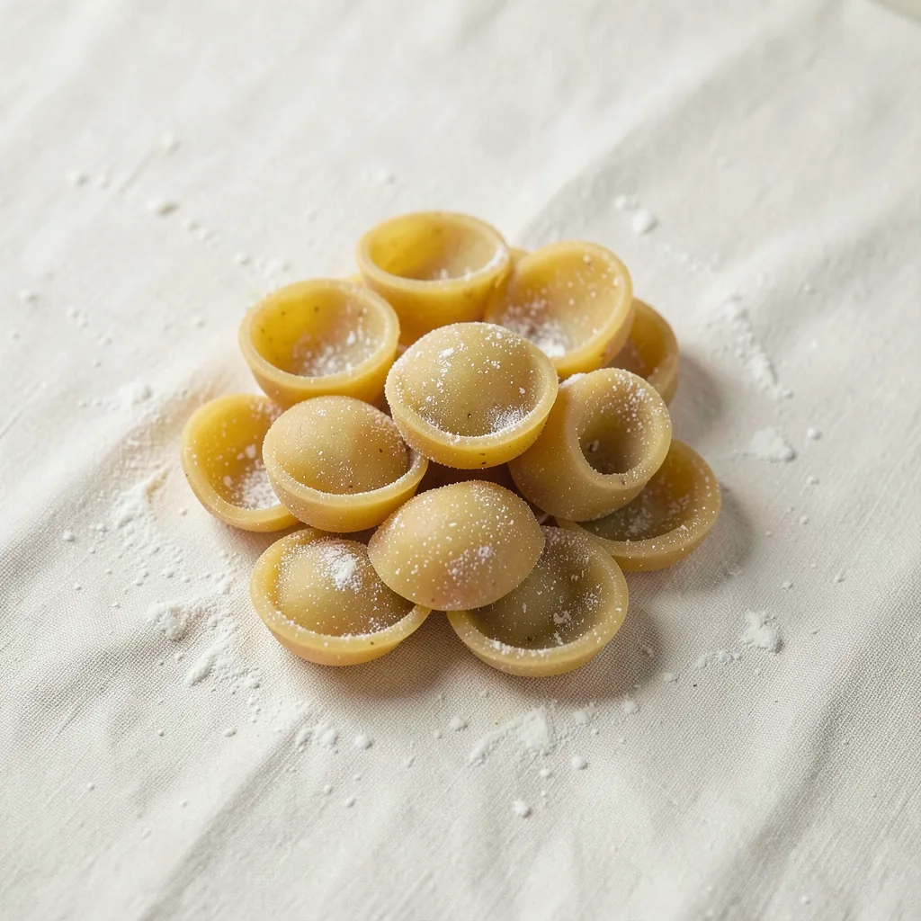Tufoli, uncooked, on linen
