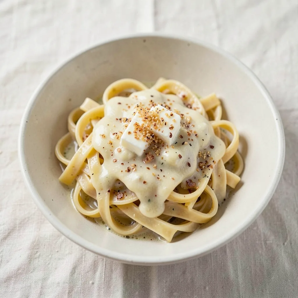 Alfredo, served on pasta