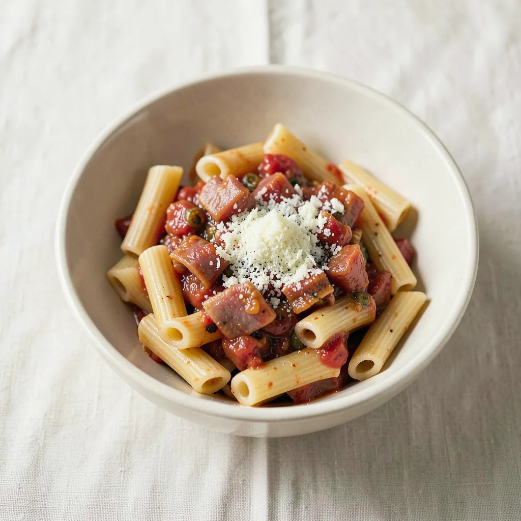 Amatriciana, served on pasta