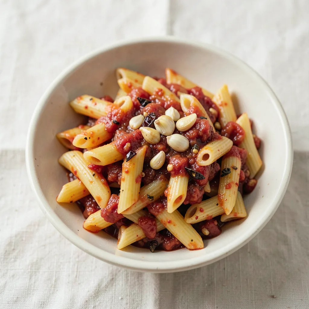 Arrabbiata, served on pasta
