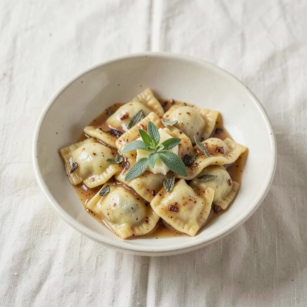 Butter and sage, served on pasta