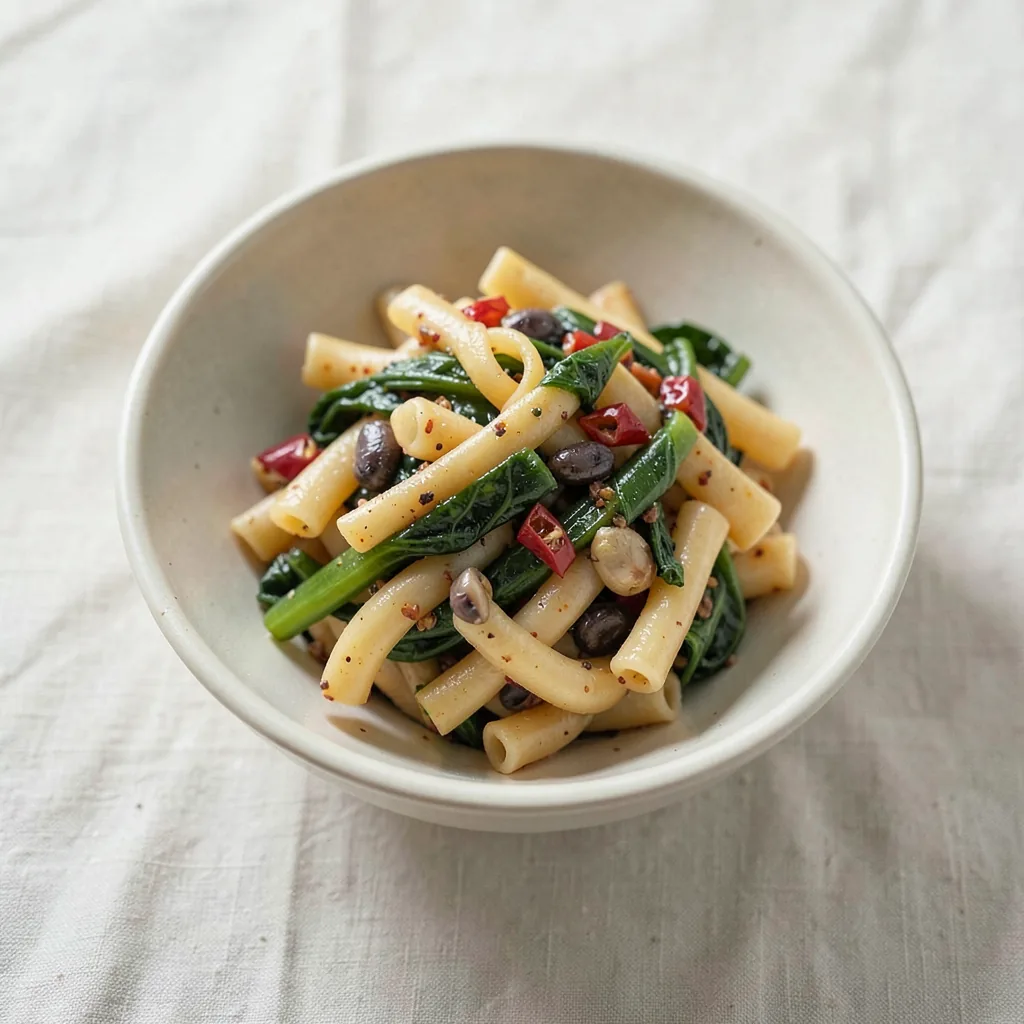 Cime di rapa, served on pasta