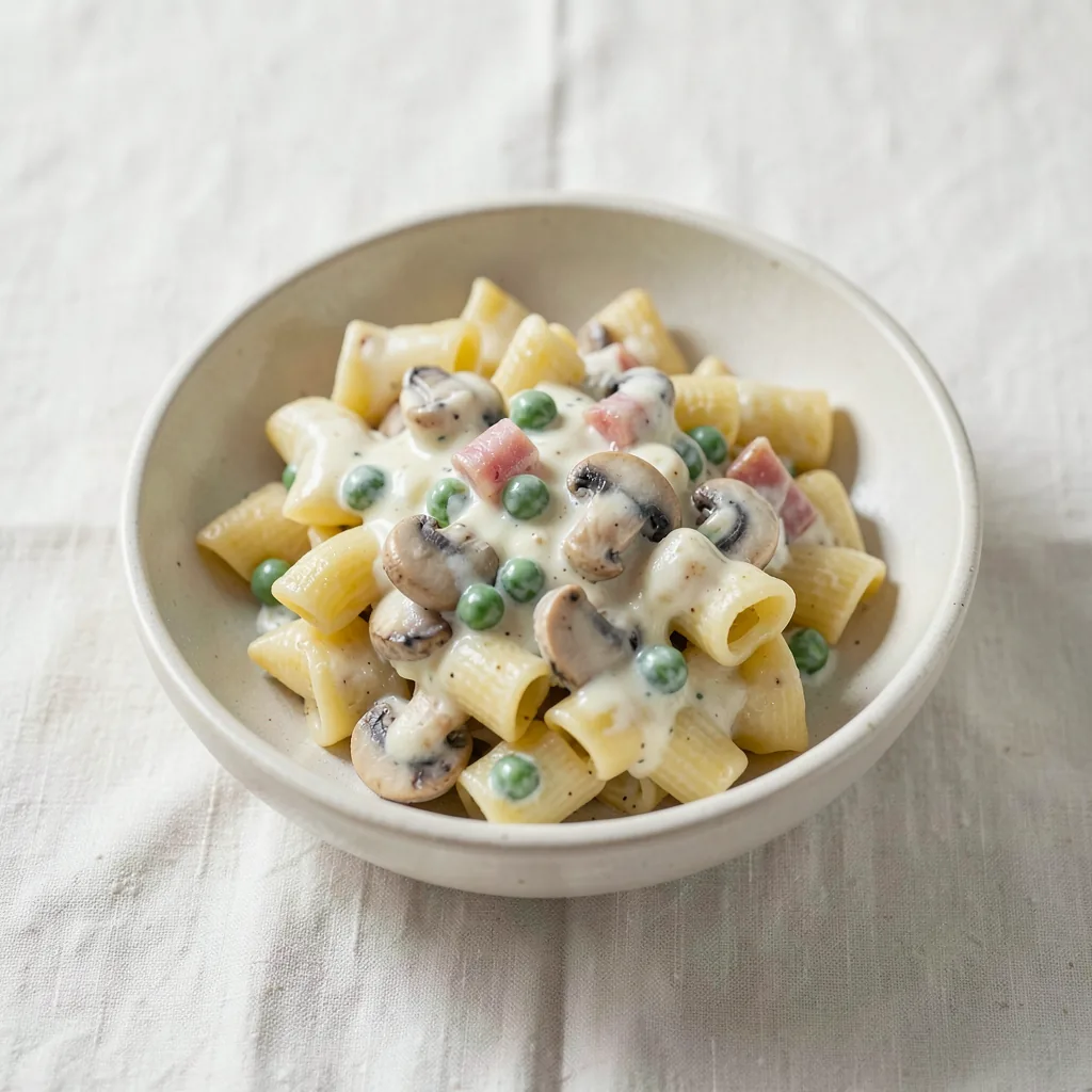 Cream sauce, served on pasta