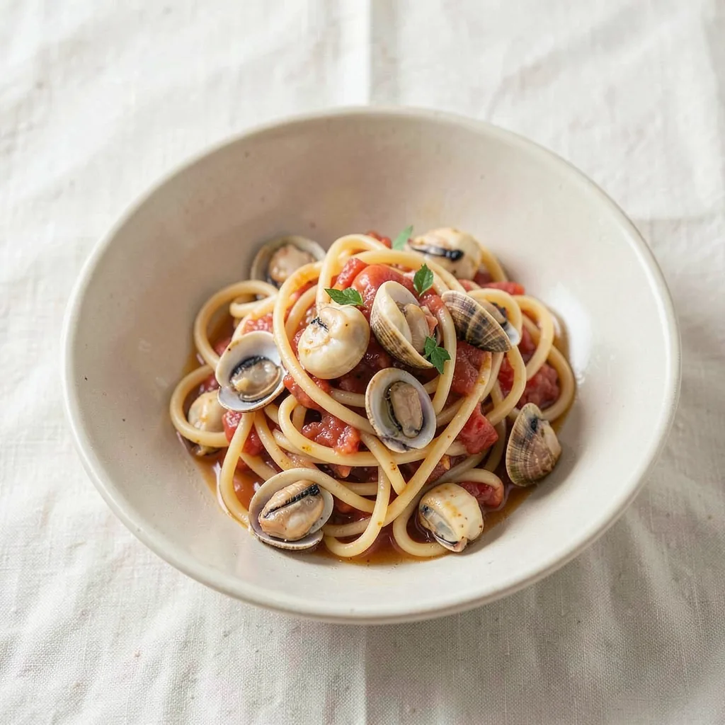 Frutti di mare, served on pasta