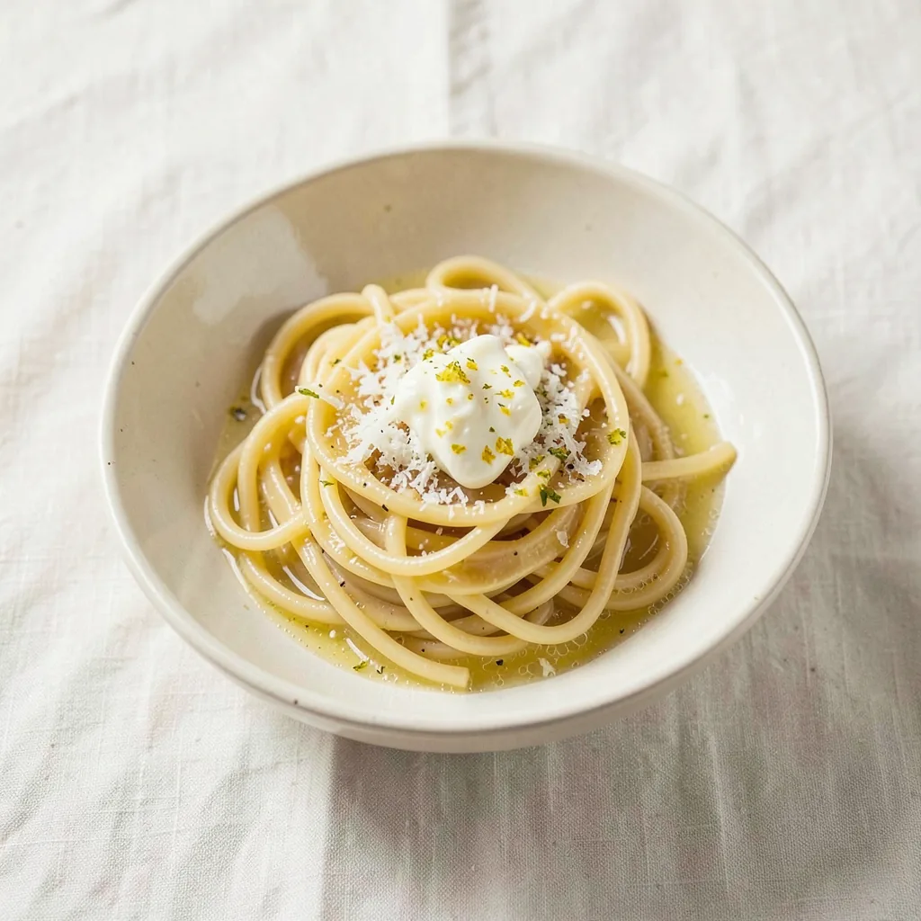 Lemon and butter, served on pasta
