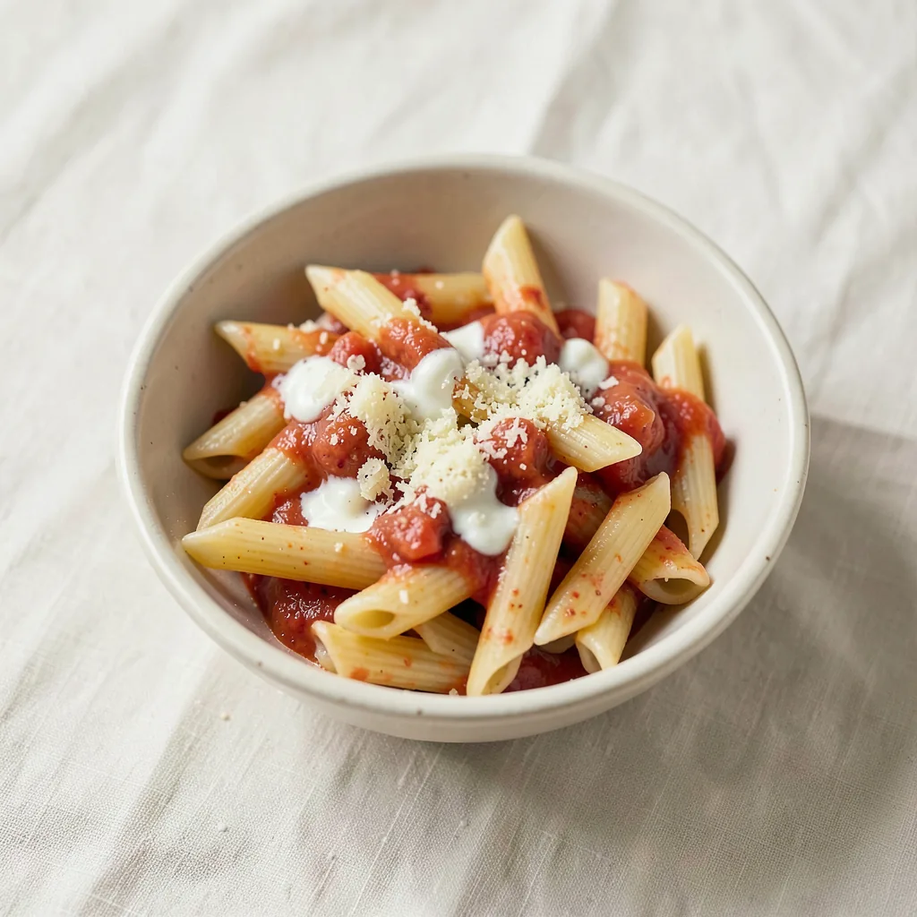 Vodka sauce, served on pasta